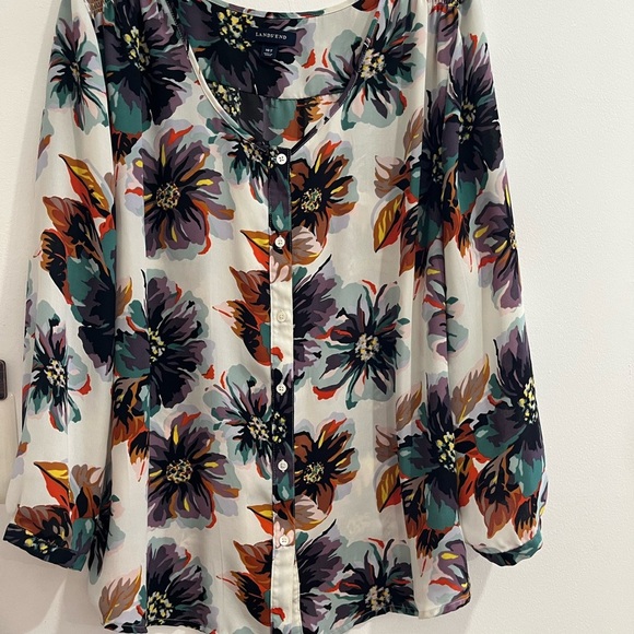 Lands' End Buttoned  long Sleeve Blouse  size 18  H-16 - Picture 1 of 8